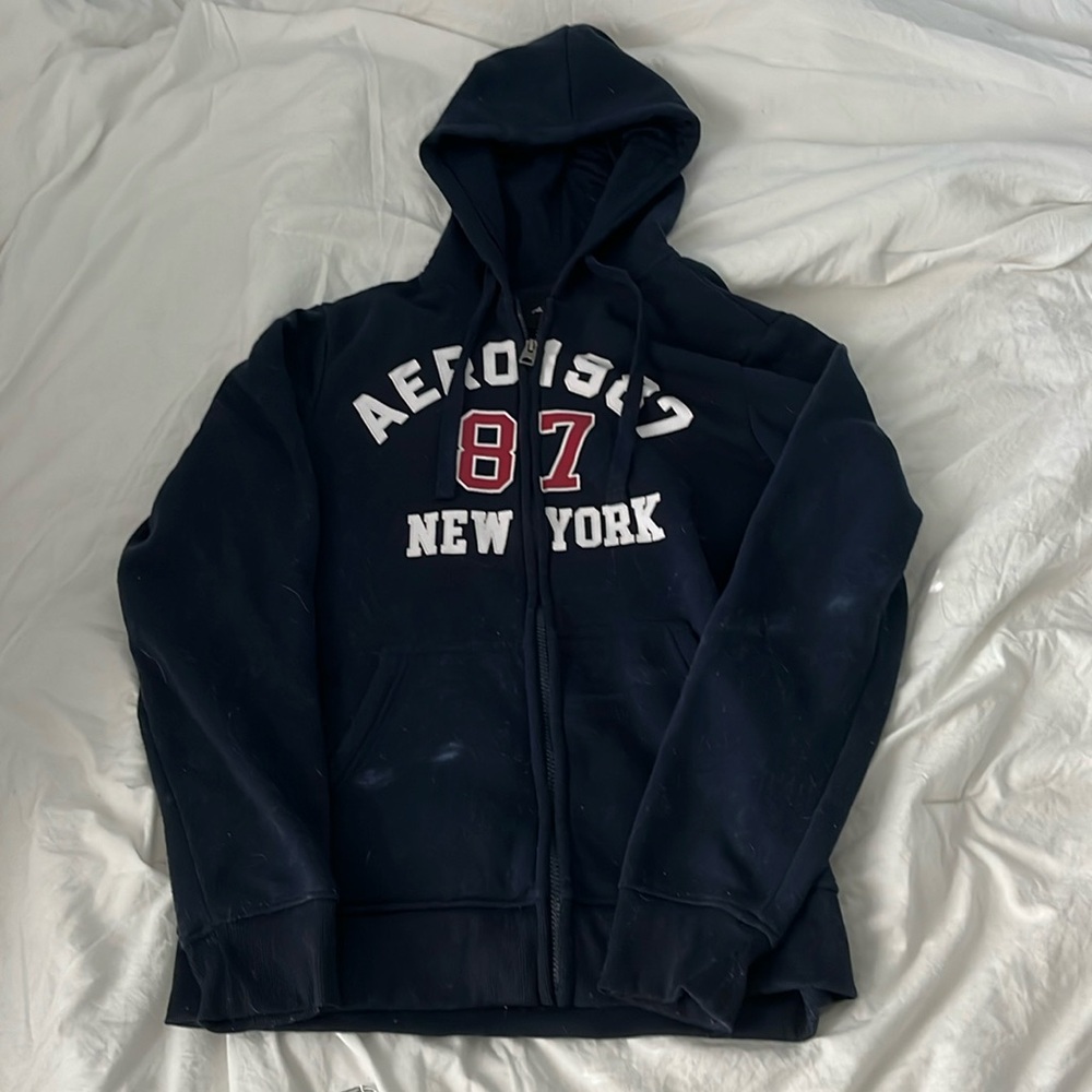 Aéropostale Navy Zip Up Hoodie